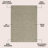 Veloura Modern Luxe Solid High-pile Shag Area Rug