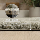 Veloura Modern Luxe Solid High-pile Shag Area Rug