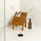 Cynara 11.8" Traditional Classic Solid Acacia Wood Shower Shaving Foot Stool