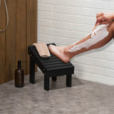 Cynara 11.8" Traditional Classic Solid Acacia Wood Shower Shaving Foot Stool