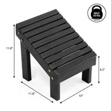 Cynara 11.8" Traditional Classic Solid Acacia Wood Shower Shaving Foot Stool