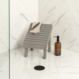 Cynara 11.8" Traditional Classic Solid Acacia Wood Shower Shaving Foot Stool