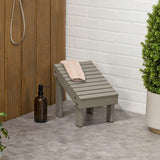 Cynara 11.8" Traditional Classic Solid Acacia Wood Shower Shaving Foot Stool
