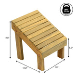 Cynara 11.8" Traditional Classic Solid Acacia Wood Shower Shaving Foot Stool