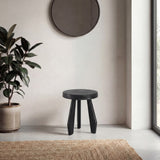 Vortexa 15" Rustic Coastal Acacia Wood Tripod Round Indoor/Outdoor Accent Stool