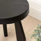Vortexa 15" Rustic Coastal Acacia Wood Tripod Round Indoor/Outdoor Accent Stool