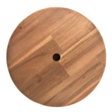 Lunaro 18" Coastal Casual Acacia Wood Round Indoor/Outdoor Accent Stool
