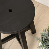 Lunaro 18" Coastal Casual Acacia Wood Round Indoor/Outdoor Accent Stool
