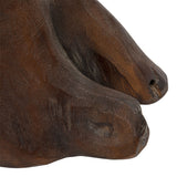 Velric 15.75" Rustic Modern Handcrafted Live Edge Solid Teak Wood Stump Stool