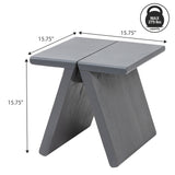 Zentro 15.75" Rustic Scandinavian Handcrafted Solid Mindi Wood Sculptural Base Accent Stool