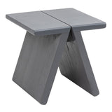 Zentro 15.75" Rustic Scandinavian Handcrafted Solid Mindi Wood Sculptural Base Accent Stool