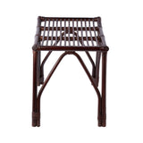 Talvero 17.7" Modern Bohemian Handcrafted Rattan/Teak Wood Curved Seat Accent Stool