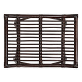 Talvero 17.7" Modern Bohemian Handcrafted Rattan/Teak Wood Curved Seat Accent Stool