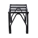 Talvero 17.7" Modern Bohemian Handcrafted Rattan/Teak Wood Curved Seat Accent Stool