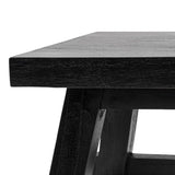 Evion 16.9" Rustic Farmhouse Solid Mindi Wood Handcrafted Accent Stool