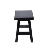 Evion 16.9" Rustic Farmhouse Solid Mindi Wood Handcrafted Accent Stool