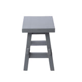 Evion 16.9" Rustic Farmhouse Solid Mindi Wood Handcrafted Accent Stool