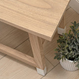 Corvex 18.3" Classic Casual Handcrafted Solid Mindi Wood Accent Stool with Tipped Legs