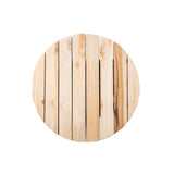 Alvero 13.8" Modern Minimalist Handcrafted Solid Teak Wood Accent Stool with Tri-Leg Base