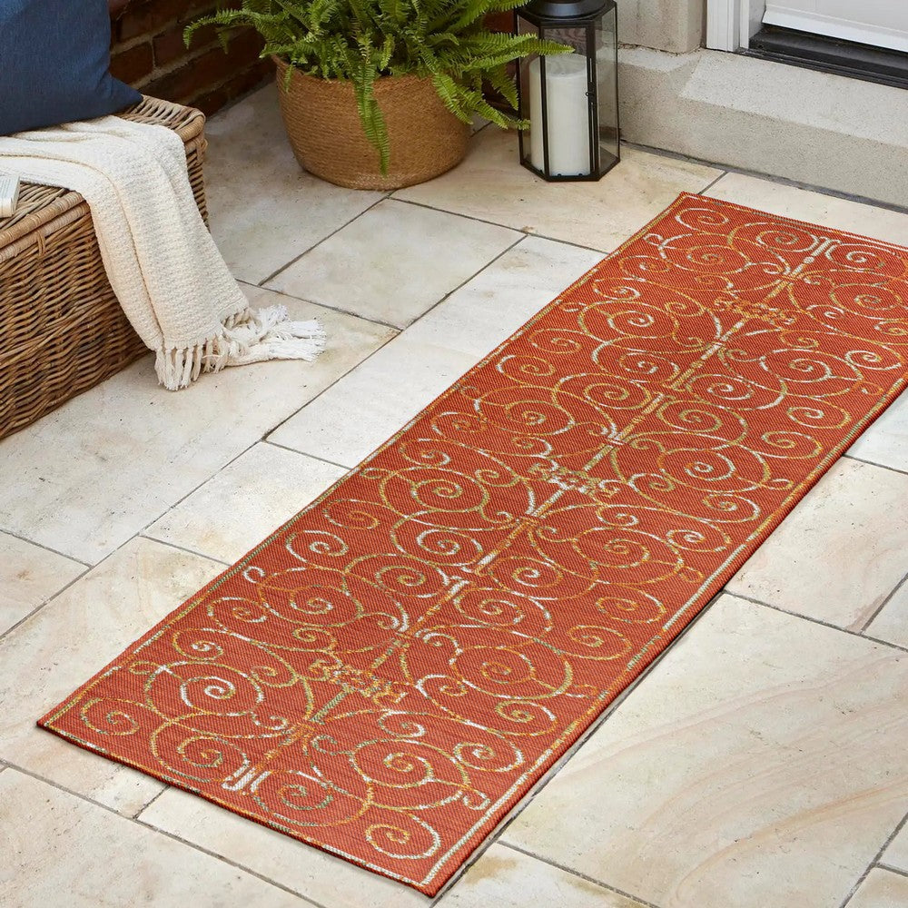 Ariadne Classic Cottage Filigree Scroll Reversible Machine-Washable Indoor/Outdoor Area Rug
