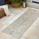Ariadne Classic Cottage Filigree Scroll Reversible Machine-Washable Indoor/Outdoor Area Rug
