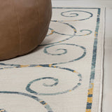 Ariadne Classic Cottage Filigree Scroll Reversible Machine-Washable Indoor/Outdoor Area Rug