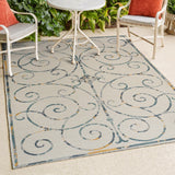 Ariadne Classic Cottage Filigree Scroll Reversible Machine-Washable Indoor/Outdoor Area Rug