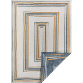 Always Classic Nautical Mitre Stripe Reversible Machine-Washable Indoor/Outdoor Area Rug