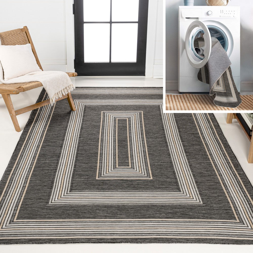 Always Classic Nautical Mitre Stripe Reversible Machine-Washable Indoor/Outdoor Area Rug
