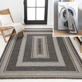 Always Classic Nautical Mitre Stripe Reversible Machine-Washable Indoor/Outdoor Area Rug