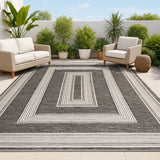 Always Classic Nautical Mitre Stripe Reversible Machine-Washable Indoor/Outdoor Area Rug