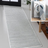 Eco Classic Coastal Pinstripe Reversible Machine-Washable Indoor/Outdoor Area Rug