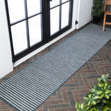 Eco Classic Coastal Pinstripe Reversible Machine-Washable Indoor/Outdoor Area Rug