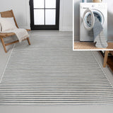 Eco Classic Coastal Pinstripe Reversible Machine-Washable Indoor/Outdoor Area Rug