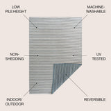 Eco Classic Coastal Pinstripe Reversible Machine-Washable Indoor/Outdoor Area Rug