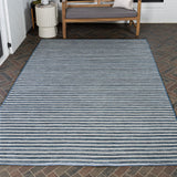 Eco Classic Coastal Pinstripe Reversible Machine-Washable Indoor/Outdoor Area Rug