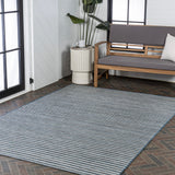 Eco Classic Coastal Pinstripe Reversible Machine-Washable Indoor/Outdoor Area Rug