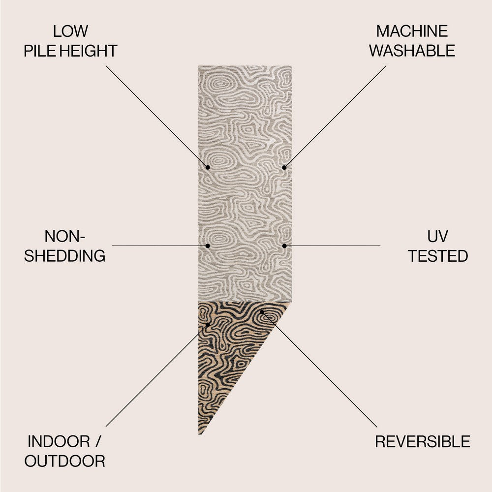 Echo Modern Bohemian Abstract Organic Reversible Machine-Washable Indoor/Outdoor Area Rug
