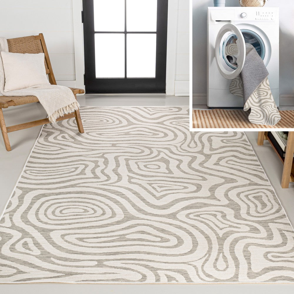 Echo Modern Bohemian Abstract Organic Reversible Machine-Washable Indoor/Outdoor Area Rug