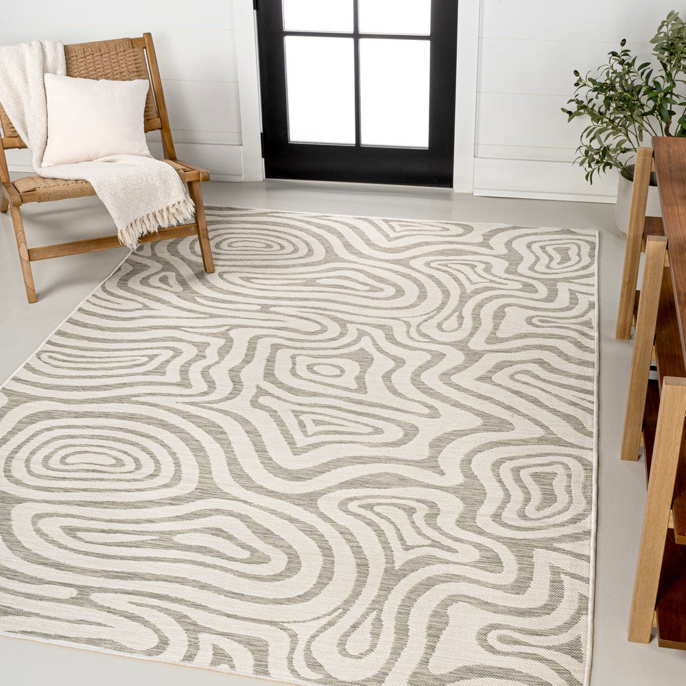 Echo Modern Bohemian Abstract Organic Reversible Machine-Washable Indoor/Outdoor Area Rug