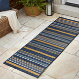 Remat Classic Coastal Ticking Stripe Reversible Machine-Washable Indoor/Outdoor Area Rug