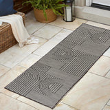 Leah Mid-Century Modern Arch Stripe Reversible Machine-Washable Indoor/Outdoor Area Rug