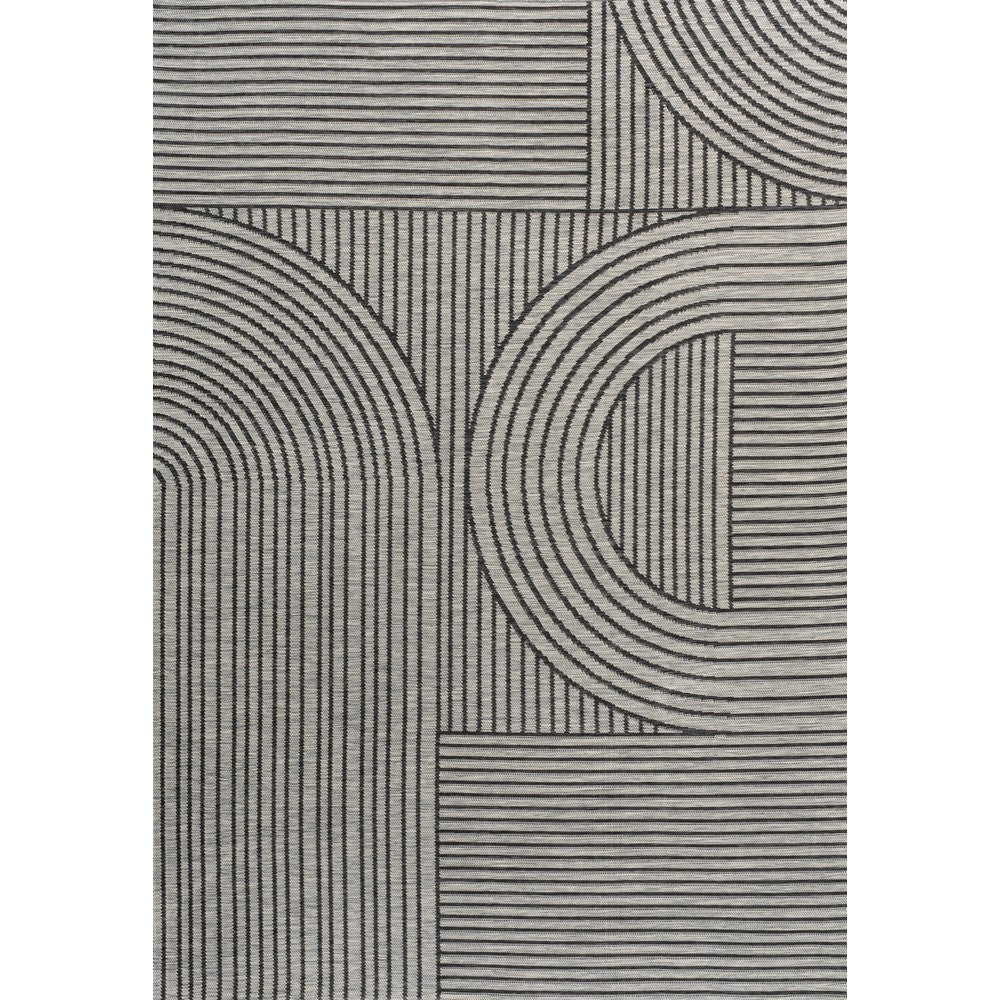 Leah Mid-Century Modern Arch Stripe Reversible Machine-Washable Indoor/Outdoor Area Rug