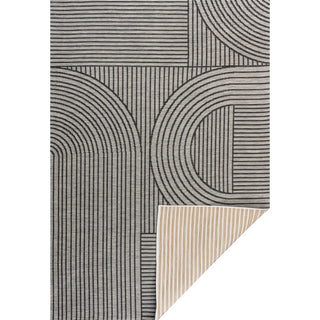 Leah Mid-Century Modern Arch Stripe Reversible Machine-Washable Indoor/Outdoor Area Rug