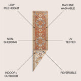 Langley Traditional Vintage Medallion Reversible Machine-Washable Indoor/Outdoor Area Rug