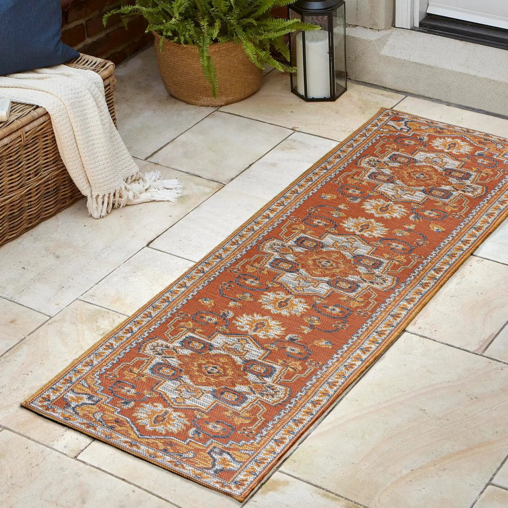 Langley Traditional Vintage Medallion Reversible Machine-Washable Indoor/Outdoor Area Rug