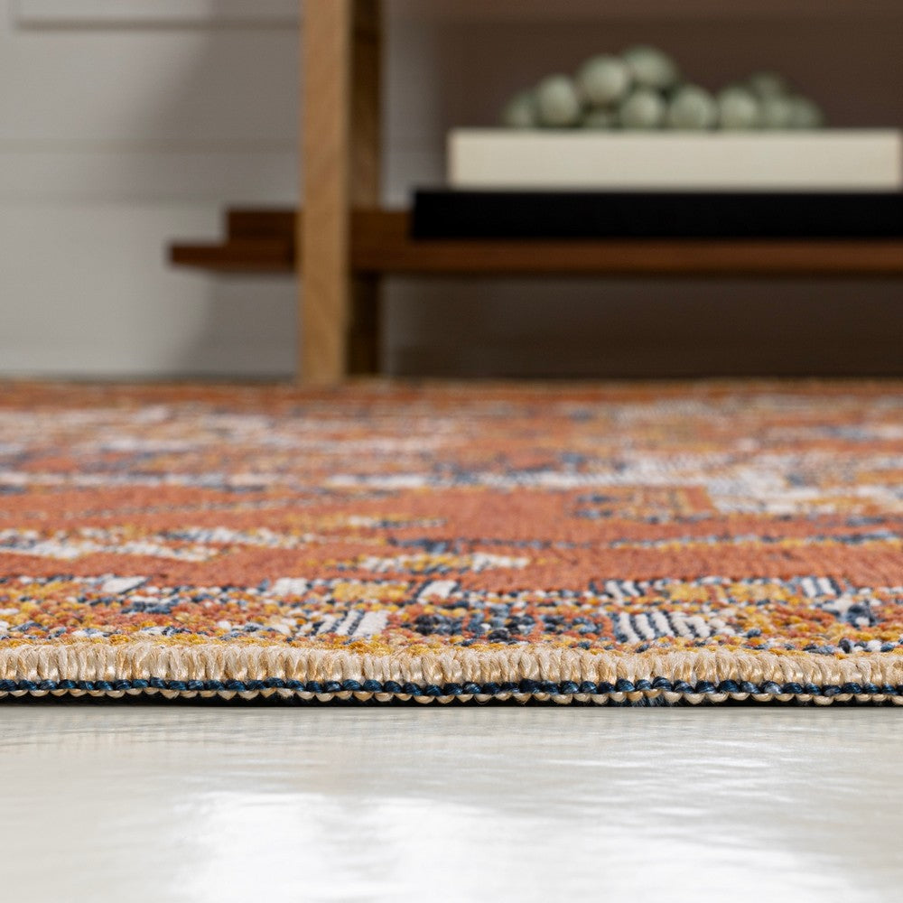 Langley Traditional Vintage Medallion Reversible Machine-Washable Indoor/Outdoor Area Rug