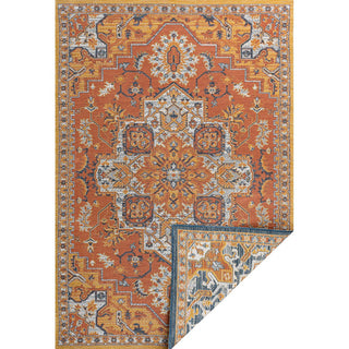 Langley Traditional Vintage Medallion Reversible Machine-Washable Indoor/Outdoor Area Rug