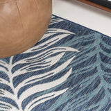 Veranda Coastal Casual Palm Frond Reversible Machine-Washable Indoor/Outdoor Area Rug