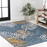 Veranda Coastal Casual Palm Frond Reversible Machine-Washable Indoor/Outdoor Area Rug